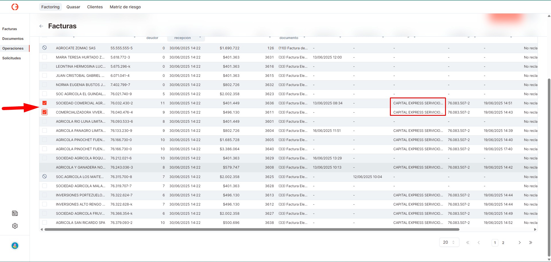 seleccionFacturasCapex