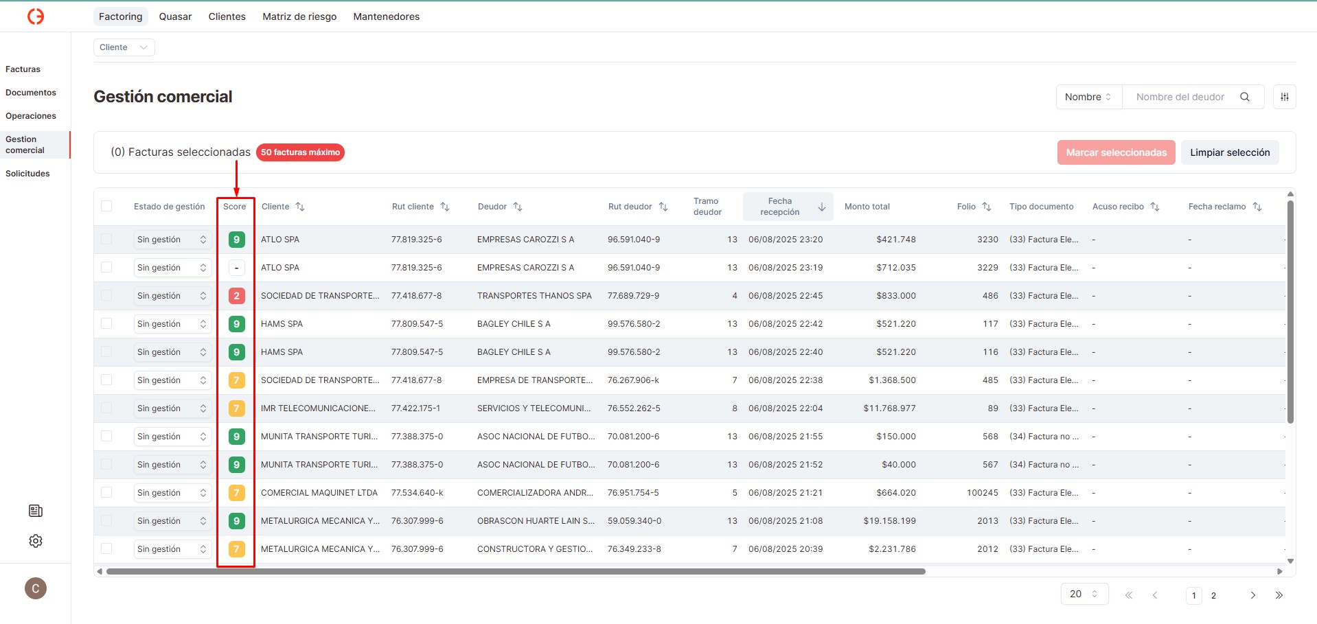 seleccionFacturasCapex